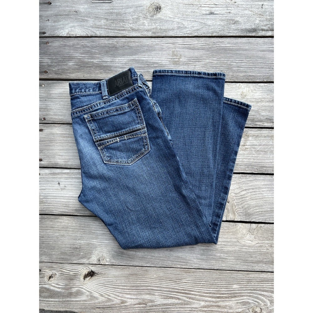 Ariat M7 Slim Fit Straight Leg Jeans Blue Thrashed Mens 38x30
